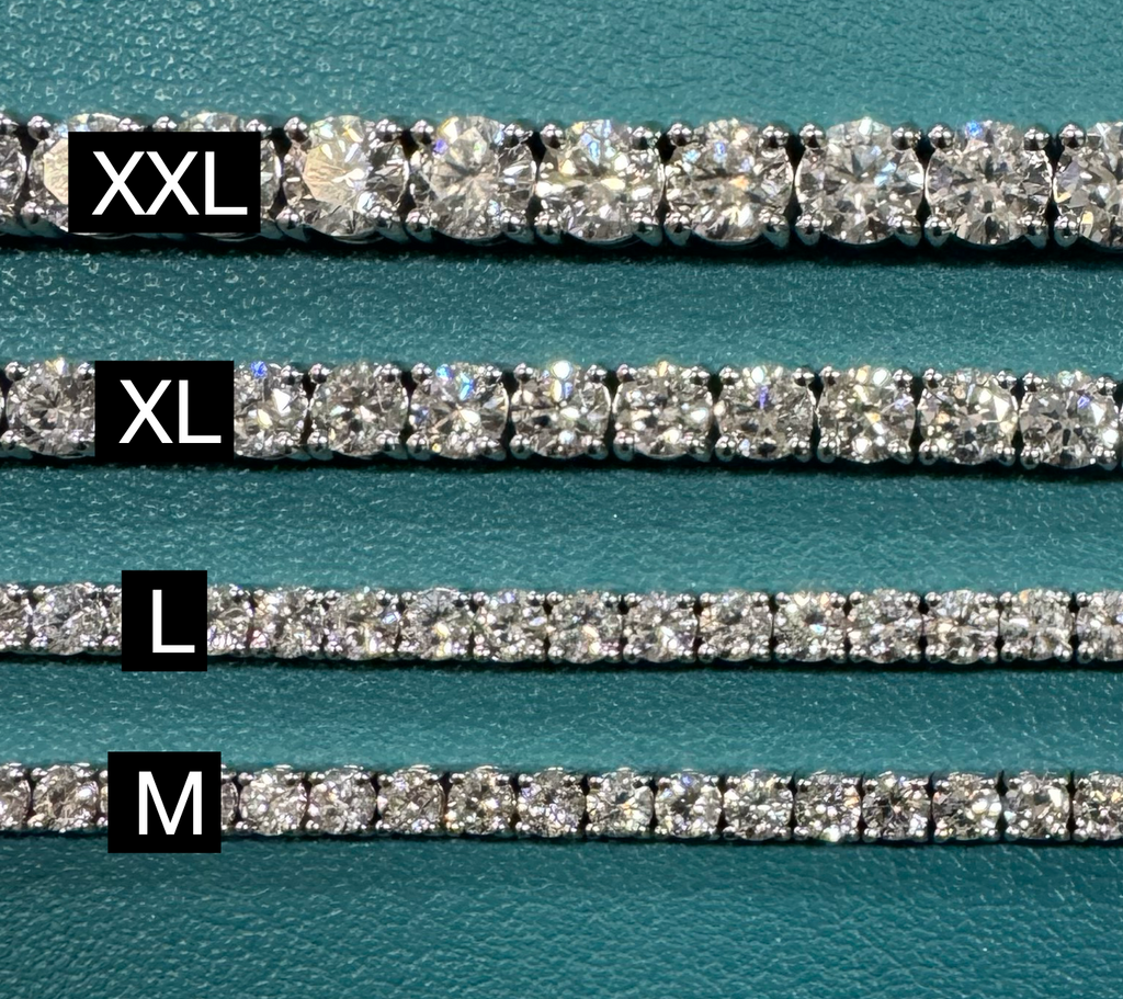 Diamond Tennis Bracelet Round Cut Size M