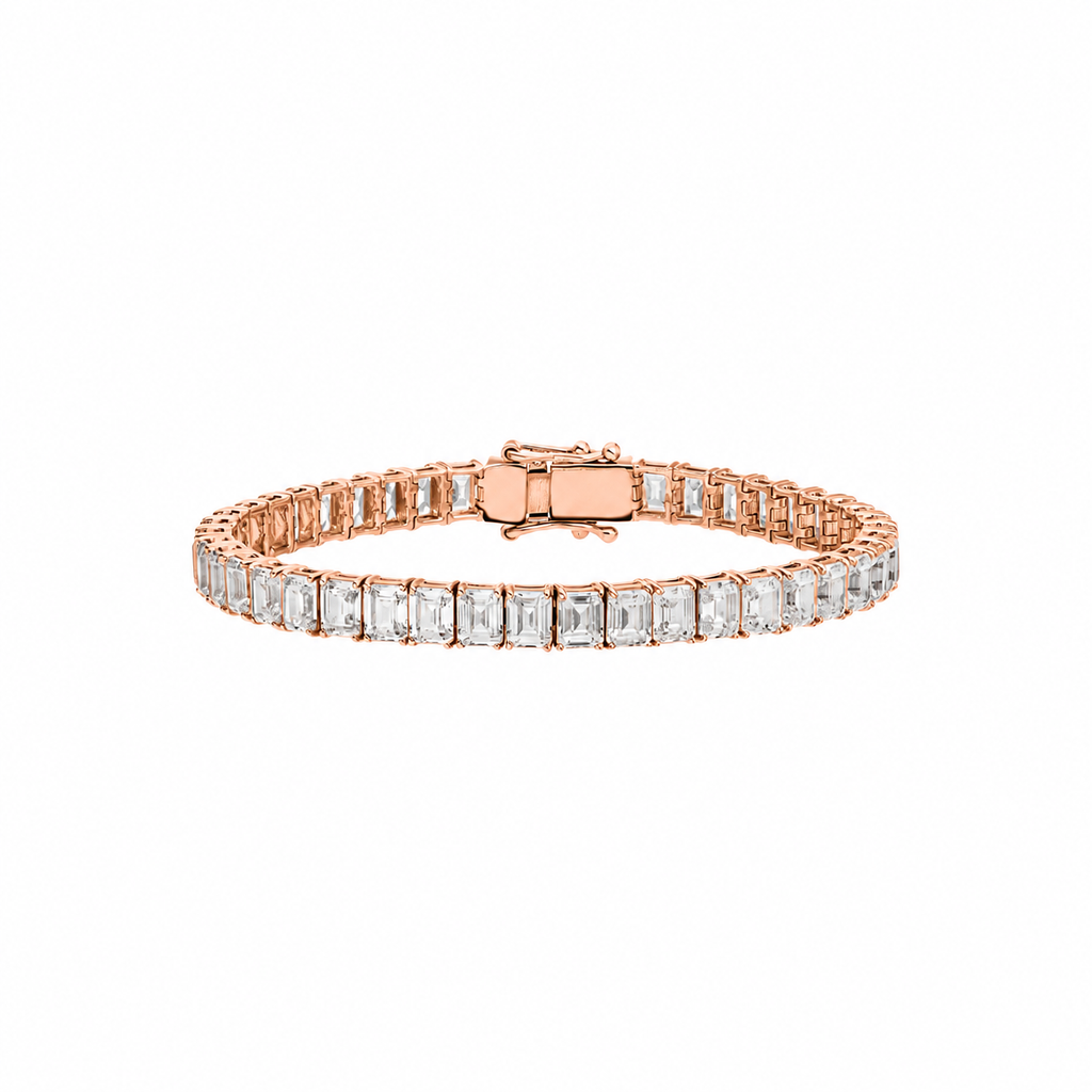 Diamond Tennis Bracelet Emerald Cut Size XXL