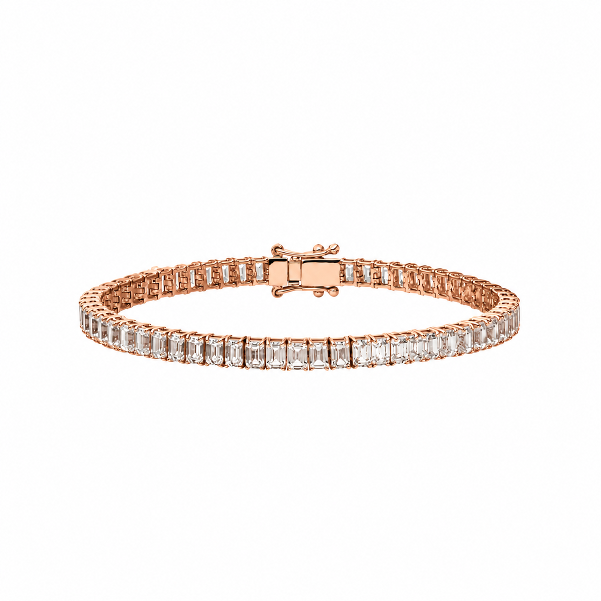 Diamond Tennis Bracelet Emerald Cut Size XL