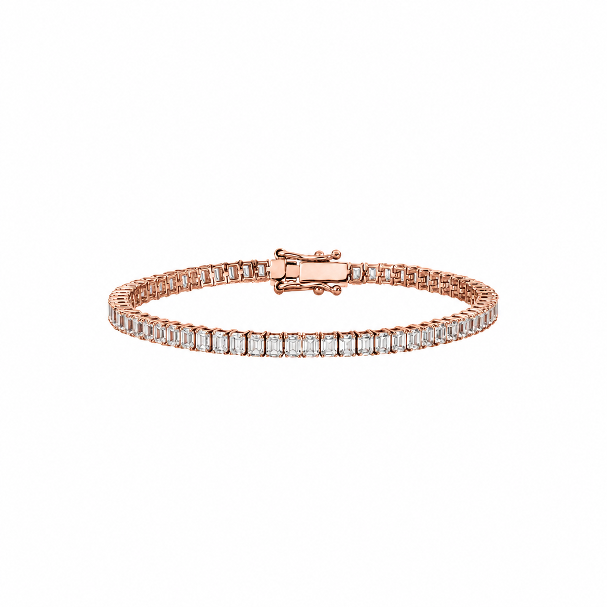Diamond Tennis Bracelet Emerald Cut Size L