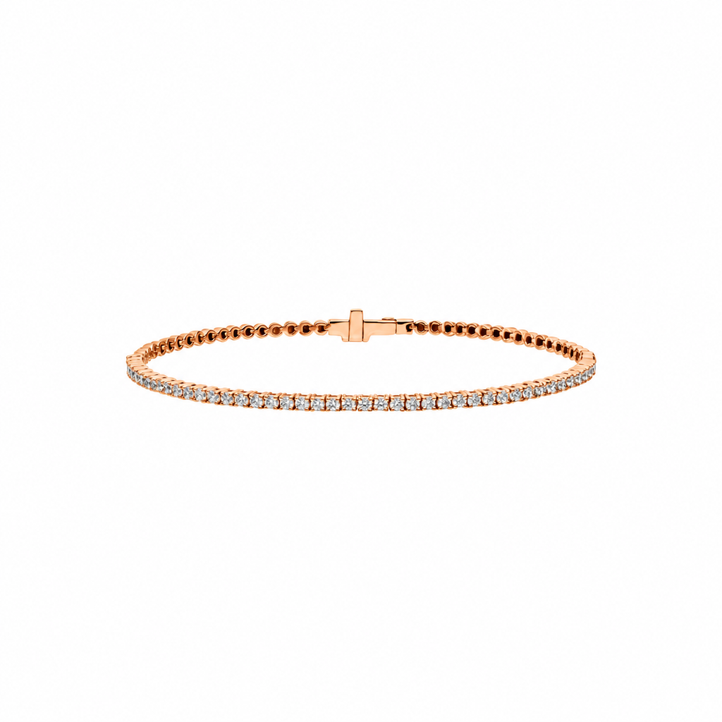 Diamond Tennis Bracelet Round Cut Size M