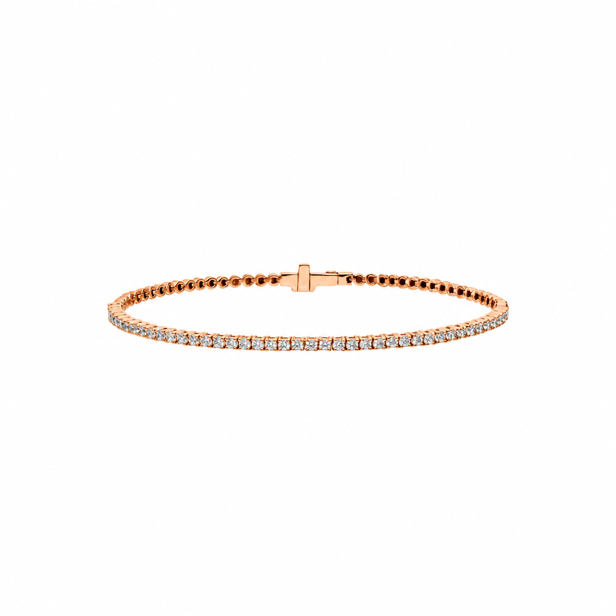 Diamond Tennis Bracelet Round Cut Size M