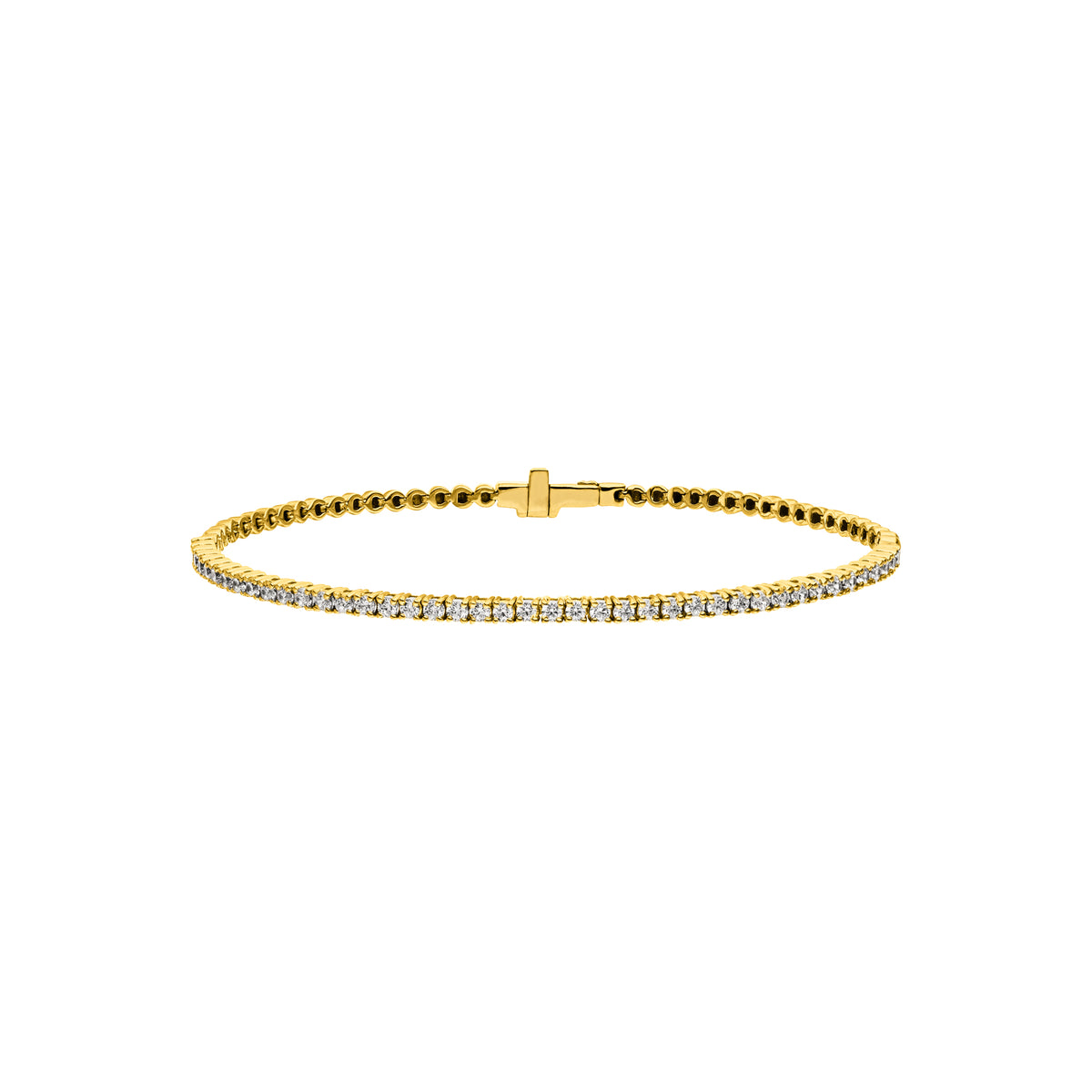 Diamond Tennis Bracelet Round Cut Size M