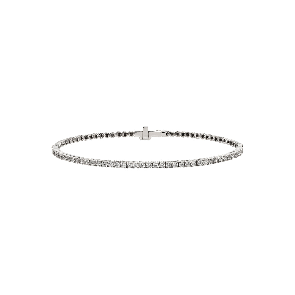 Diamond Tennis Bracelet Round Cut Size M