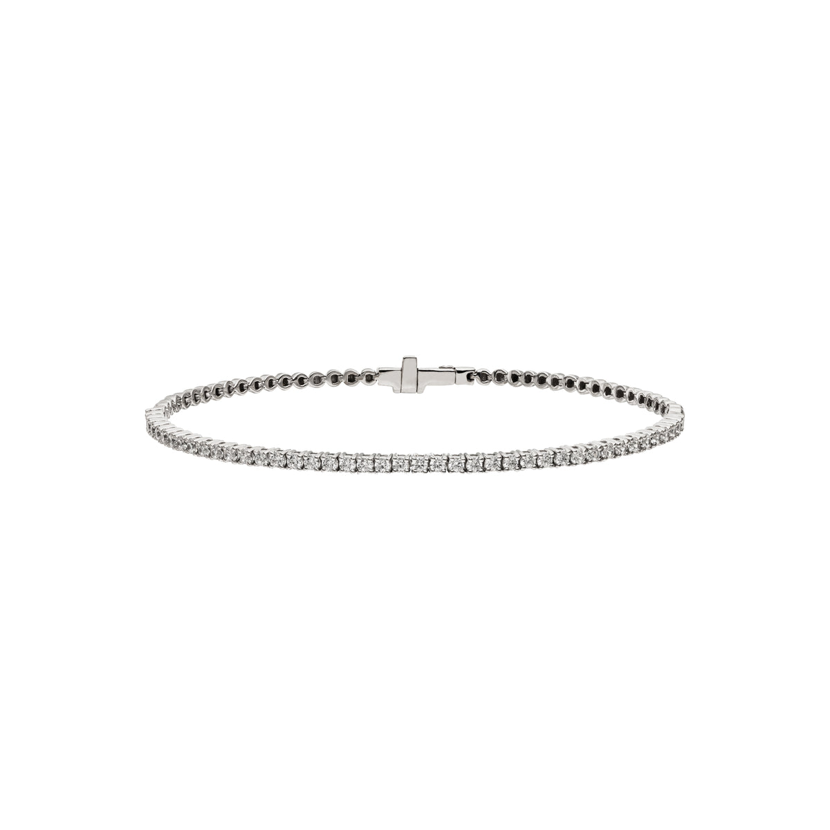 Diamond Tennis Bracelet Round Cut Size M
