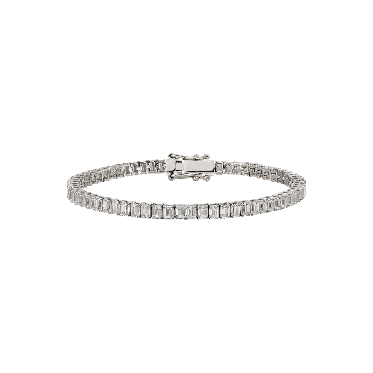 Diamond Tennis Bracelet Emerald Cut Size L