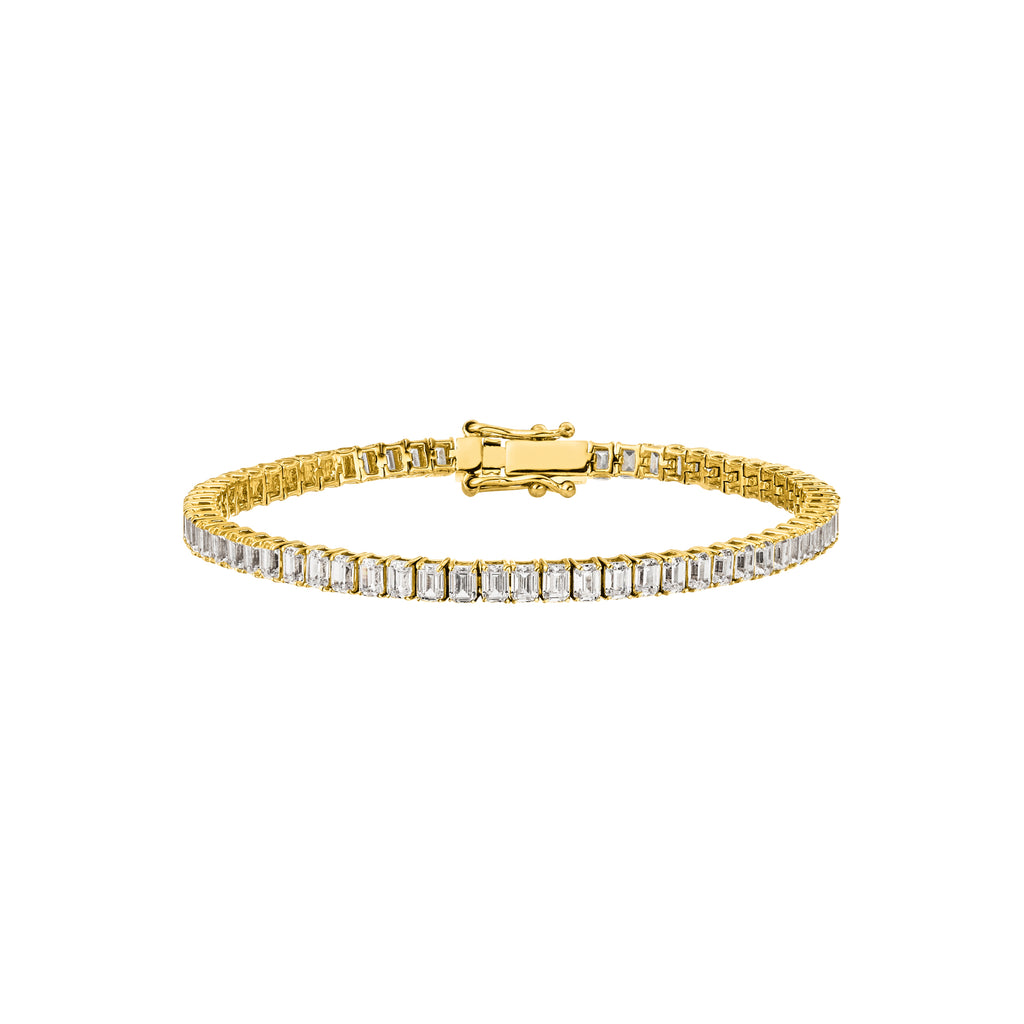 Diamond Tennis Bracelet Emerald Cut Size L