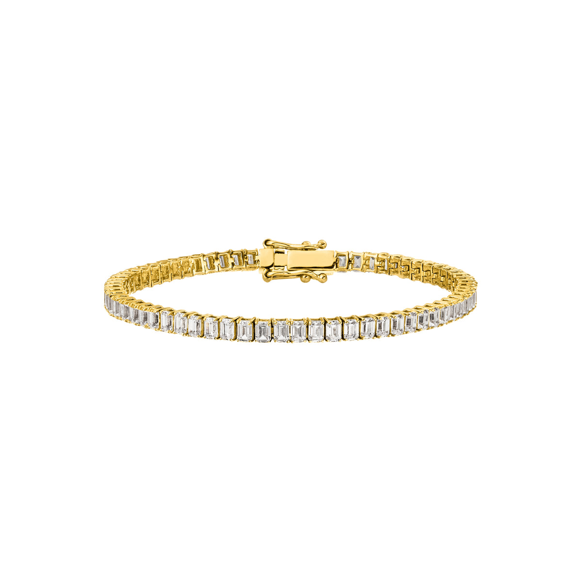 Diamond Tennis Bracelet Emerald Cut Size L