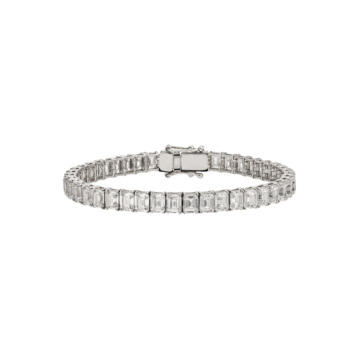 Diamond Tennis Bracelet Emerald Cut Size XXL