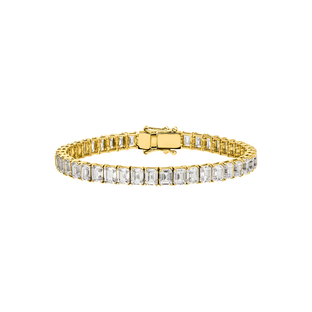Diamond Tennis Bracelet Emerald Cut Size XXL