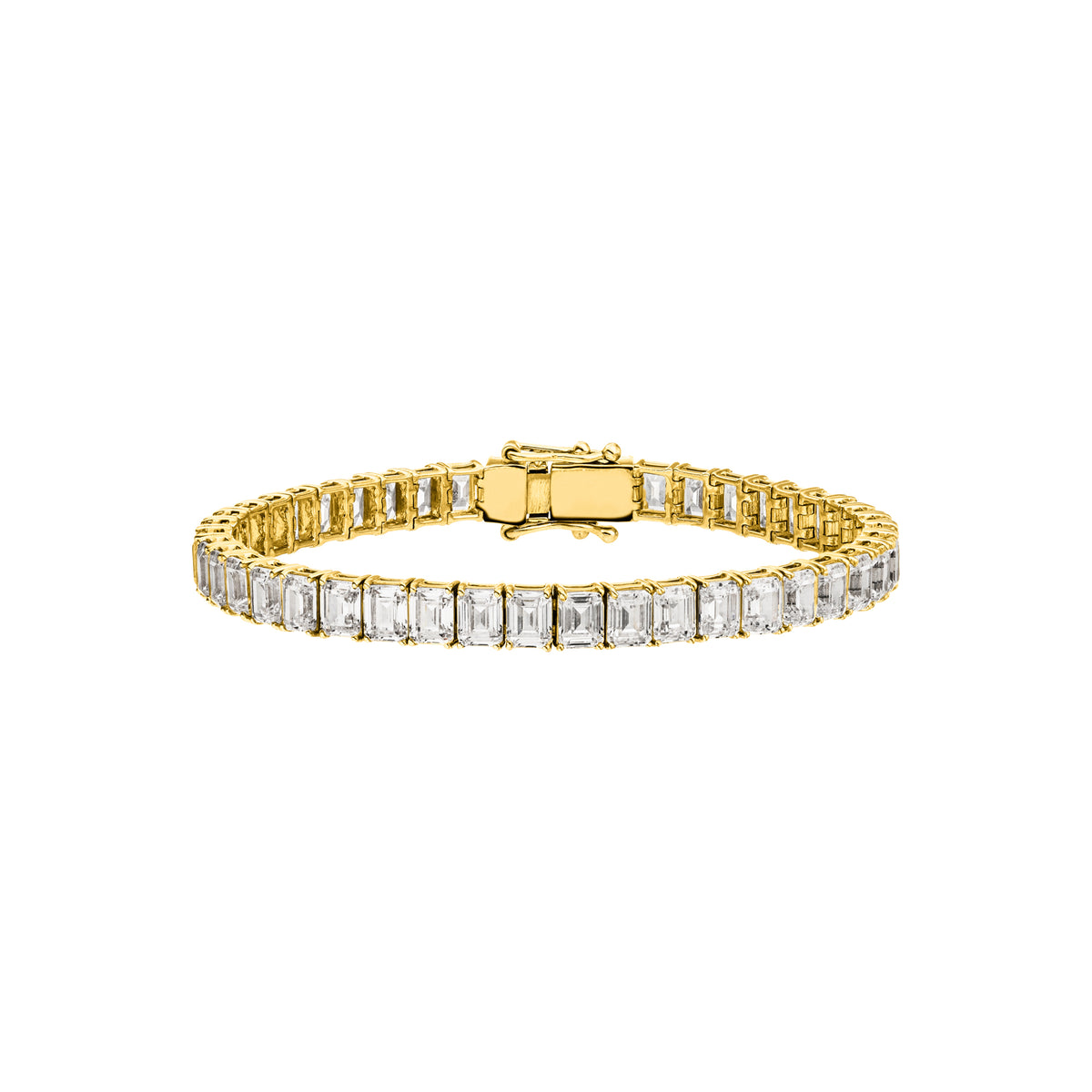 Diamond Tennis Bracelet Emerald Cut Size XXL