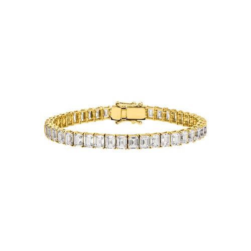 Diamond Tennis Bracelet Emerald Cut Size XXL