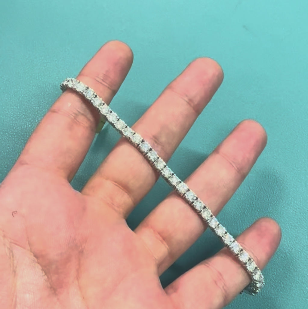 Diamond Tennis Bracelet Round Cut Size XL