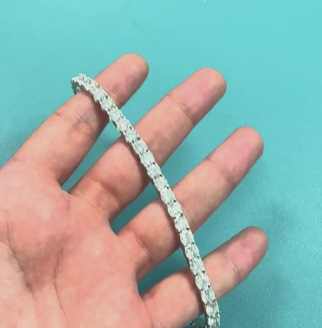 Diamond Tennis Bracelet Round Cut Size XXL